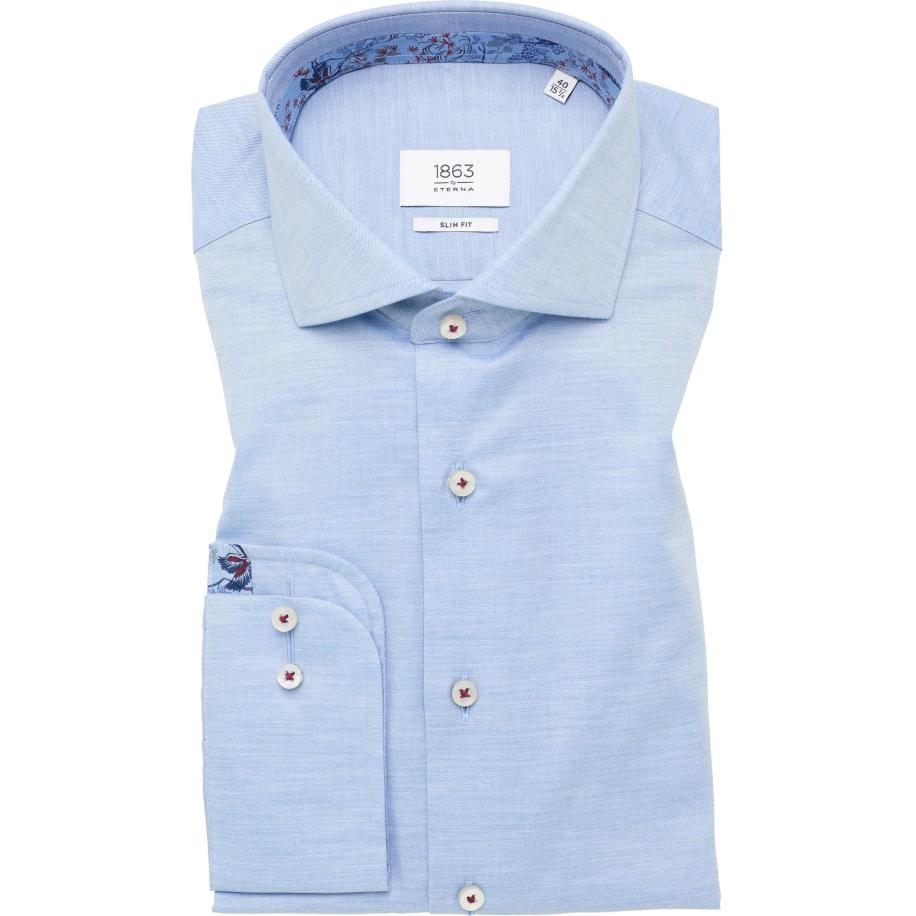 ETERNA 1863 Overhemd blauw, Effen Blauw