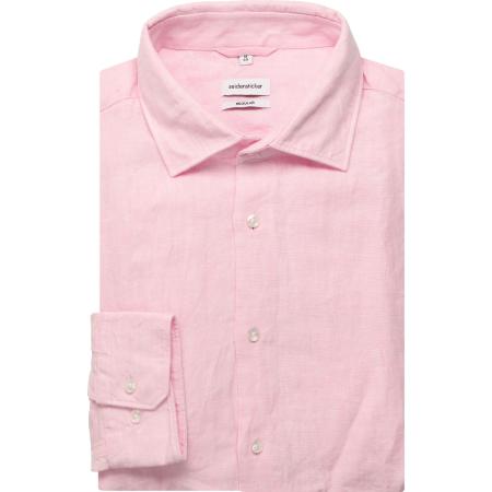 Seidensticker Linnen Overhemd roze, Effen