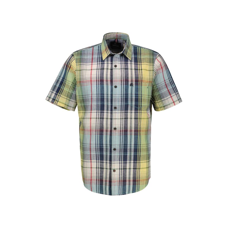 LERROS Overhemd donkerblauw / lichtgeel / groen / wit Multicolor
