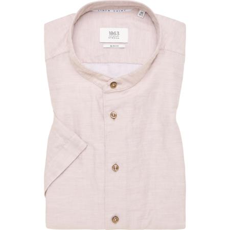 ETERNA 1863 Linnen Overhemd beige-bruin, Effen