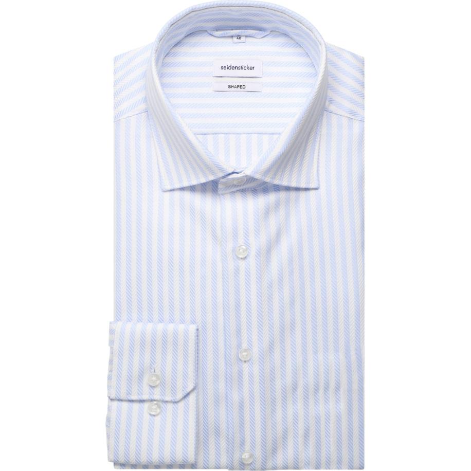 Seidensticker Overhemd lichtblauw, Gestreept Blauw
