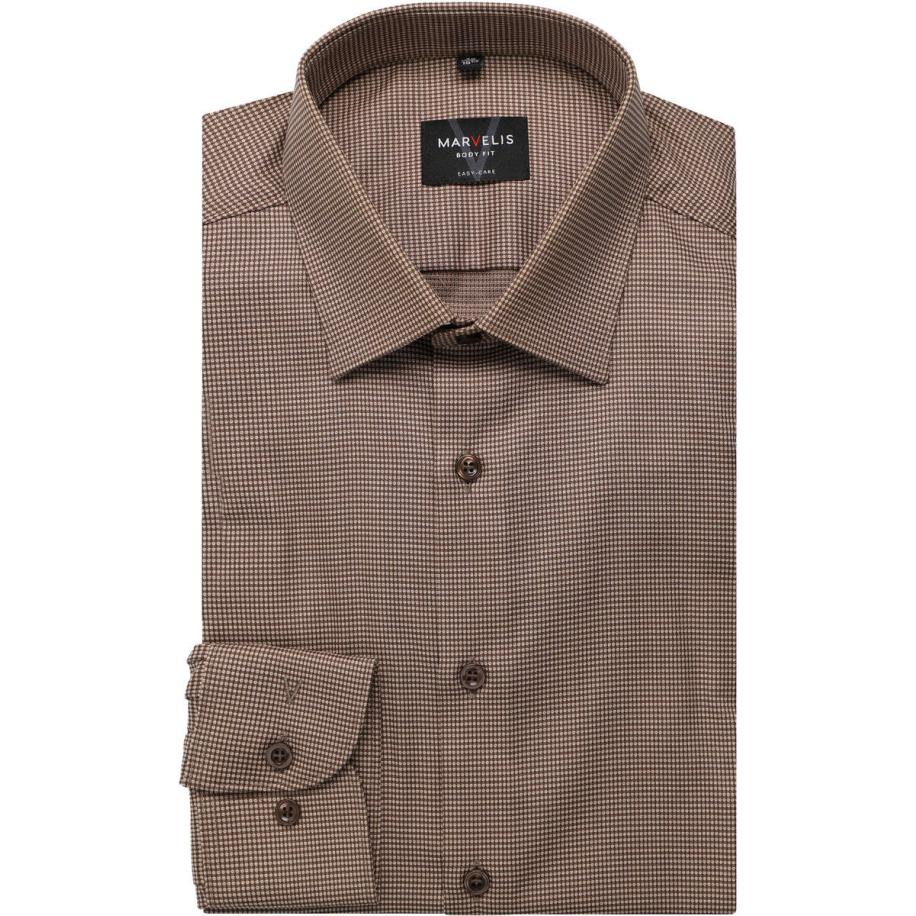 Marvelis Overhemd bruin, Faux-uni Bruin