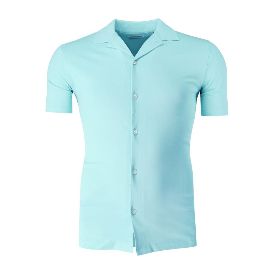 Lindbergh Overhemd Korte mouw lichtblauw Blauw