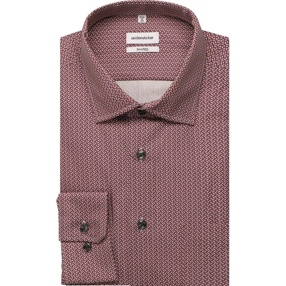 Seidensticker Overhemd rood, Bedrukt Rood
