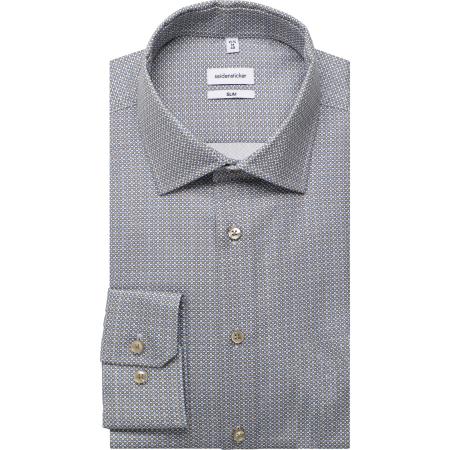 Seidensticker Overhemd blauw, Bedrukt