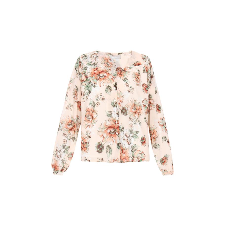 Usha Usha Blouse crème / jade groen / oranje -