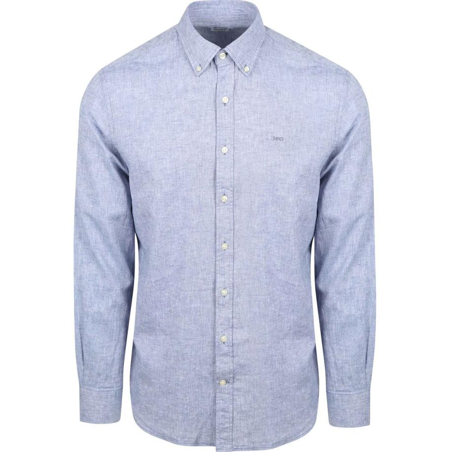 McGregor Overhemd Linnen Blend Vintage Blauw Blauw