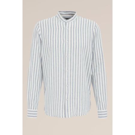 Fundamentals heren overhemd van linnenmix - Regular fit - Blauw - Linnen - Maat: XL