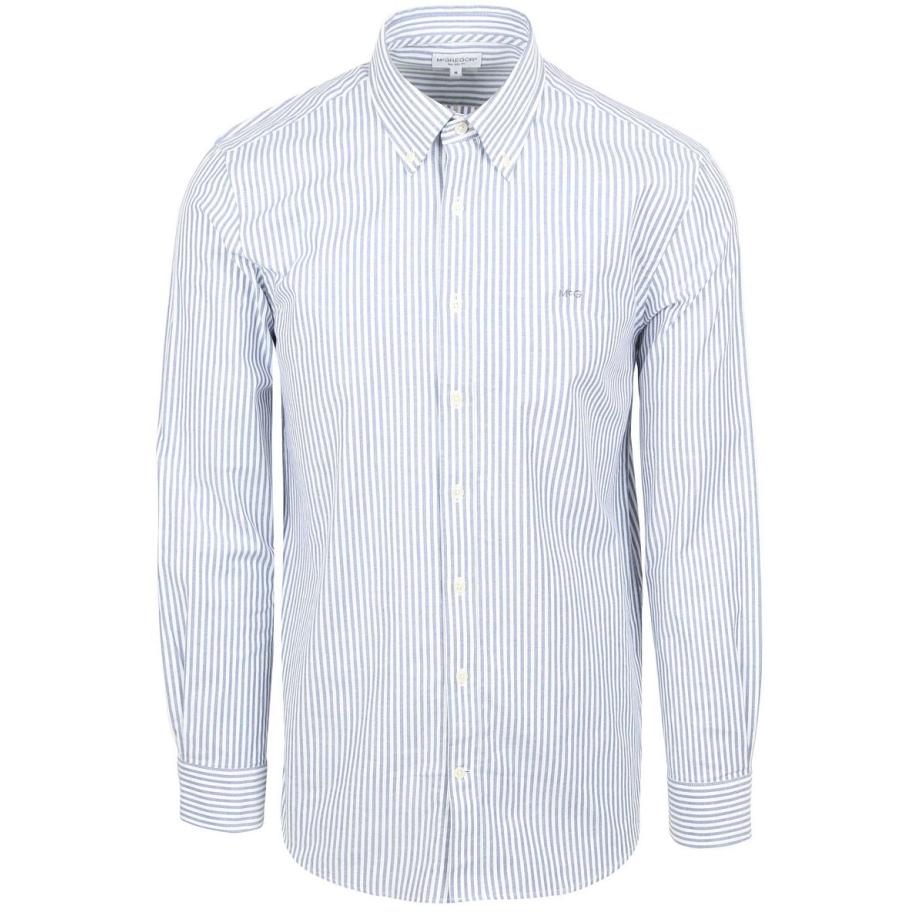 McGregor Overhemd Oxford Streep Blauw Blauw