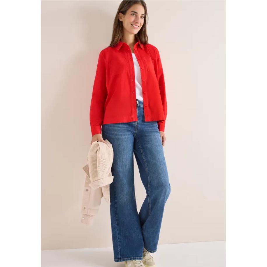 CECIL Corduroy overhemd blouse Oranje