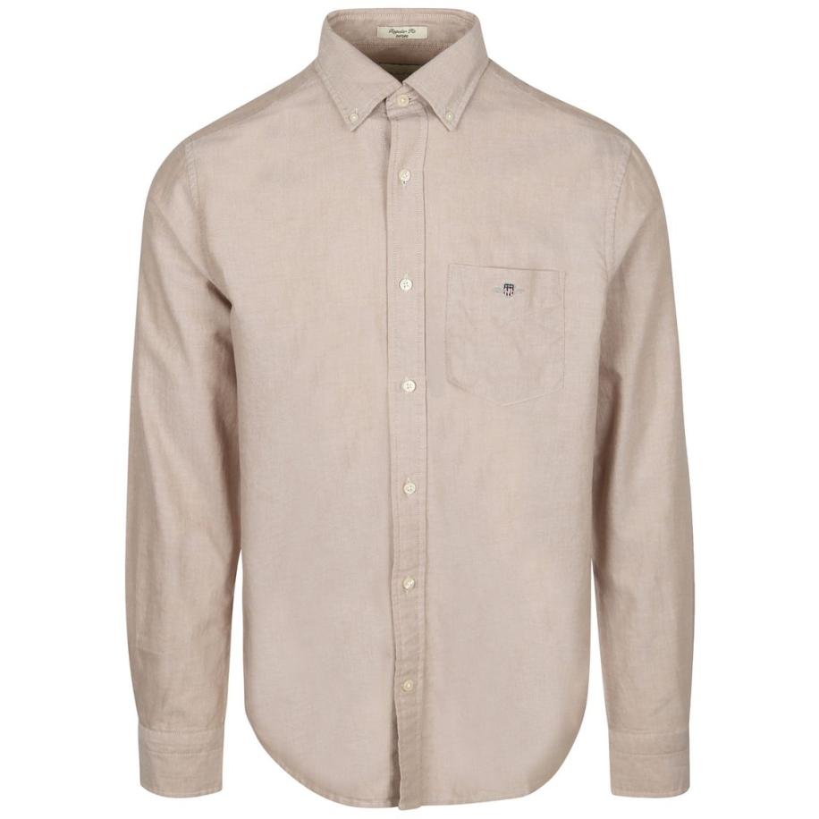 Gant Shirt Oxford Beige Groen
