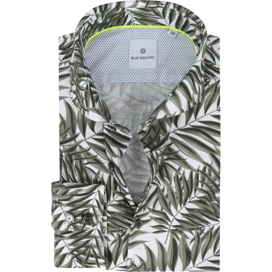 Blue Industry Overhemd Blad Donkergroen Groen