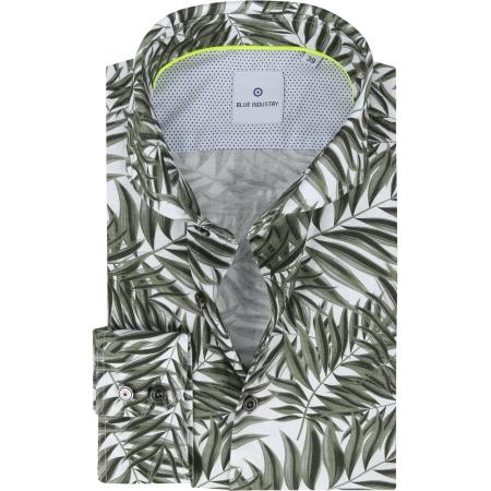 Blue Industry Overhemd Blad Donkergroen