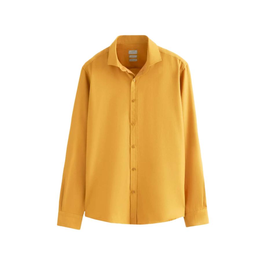 D’S Damat D’S Damat Zakelijk overhemd mosterd -