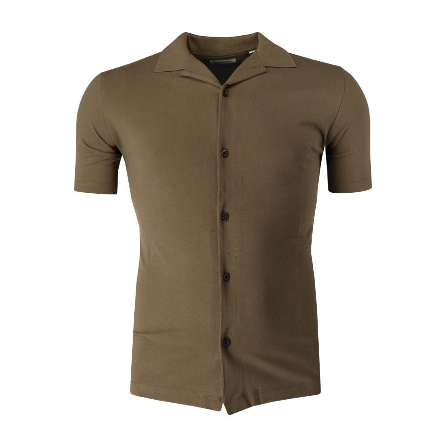 Lindbergh Overhemd Korte mouw bruin Bruin