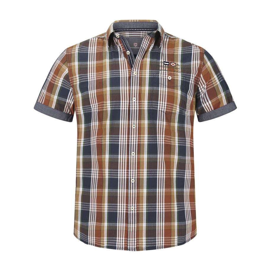 jan vanderstorm Jan Vanderstorm Overhemd Reedo marine / lichtbruin / gemengde kleuren / roestrood / wit -