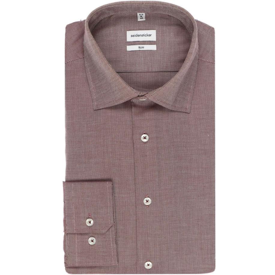 Seidensticker Overhemd donkerrood, Effen Rood