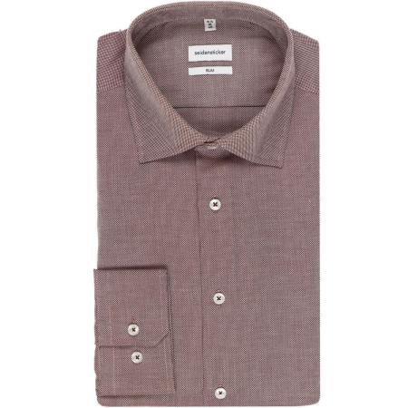 Seidensticker Overhemd donkerrood, Effen