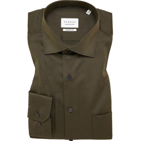 ETERNA Cover Shirt Overhemd donkergroen, Effen