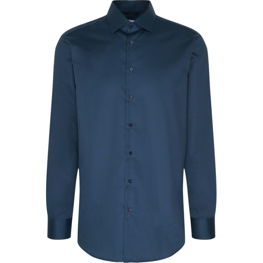 Seidensticker Overhemd blauw, Effen Blauw