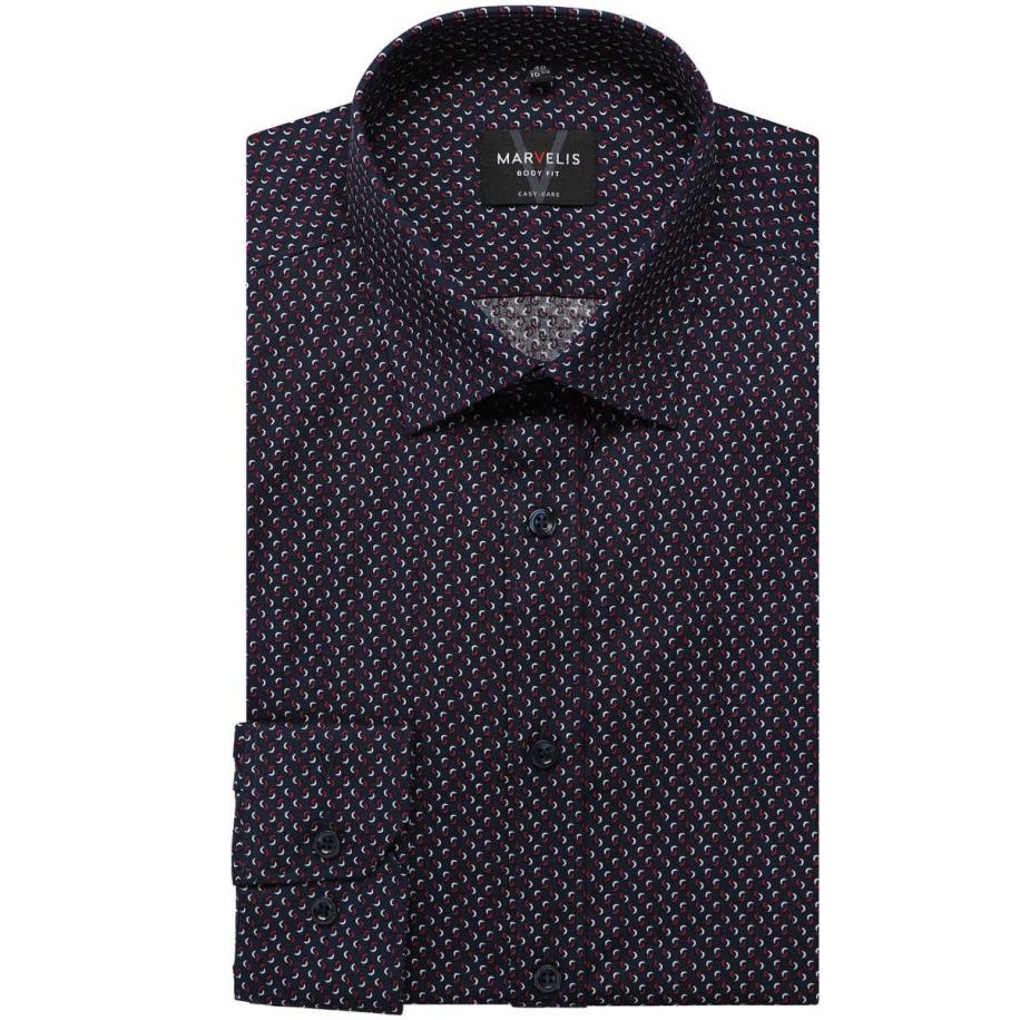 Marvelis Overhemd bordeaux/zwart, Motief Rood