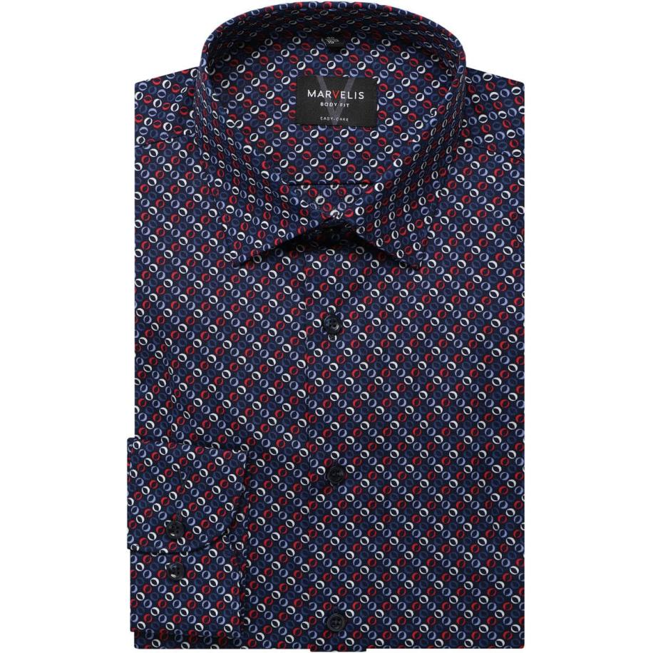 Marvelis Overhemd ML6 (vanaf 68 CM) donkerblauw/rood Multicolor