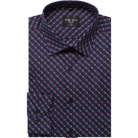 Marvelis Overhemd ML6 (vanaf 68 CM) donkerblauw/rood