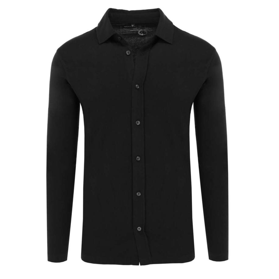 Marvelis Casual Poloshirt lange mouw zwart, Effen Zwart