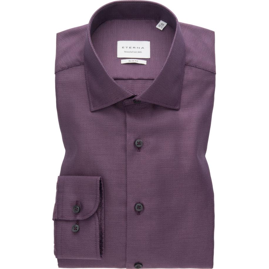 ETERNA Overhemd paars, Gestructureerd Paars