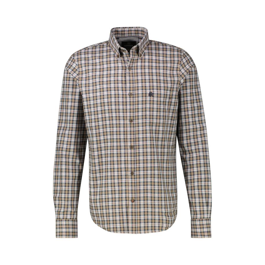 Lerros LERROS Overhemd bruin / grijs / lichtrood / wit -