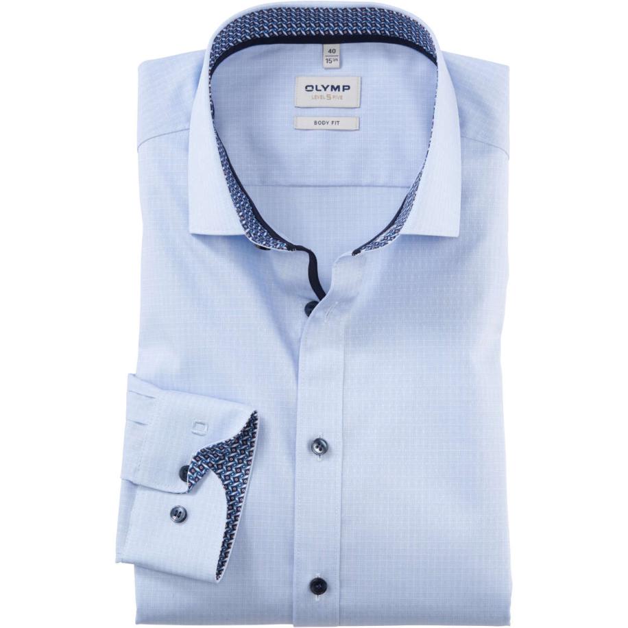 OLYMP Level Five Overhemd blauw, Faux-uni Blauw