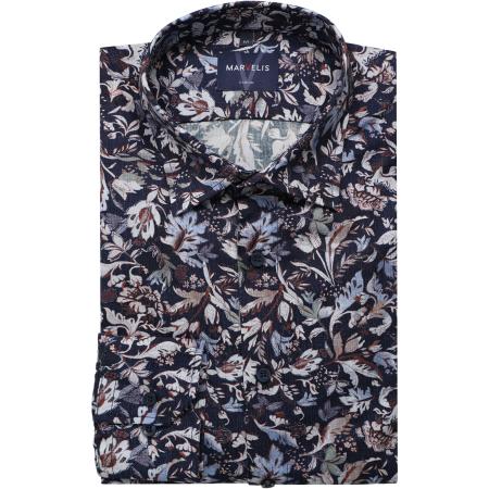 Marvelis Casual Overhemd marine, Bloemen