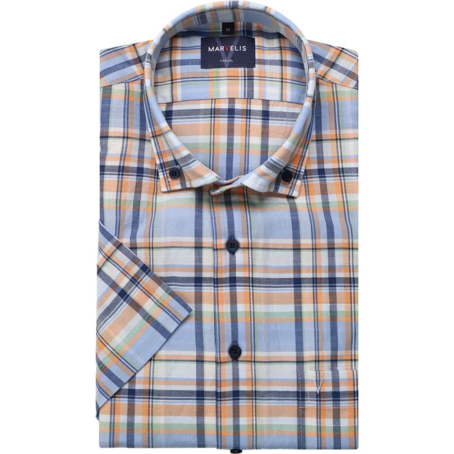 Marvelis Casual Overhemd Korte mouw zalm Roze