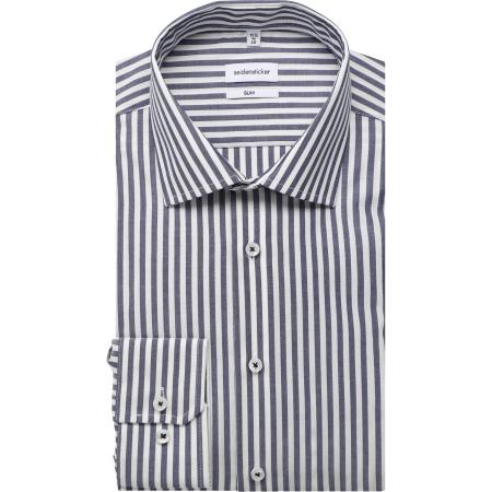 Seidensticker Overhemd donkerblauw, Gestreept