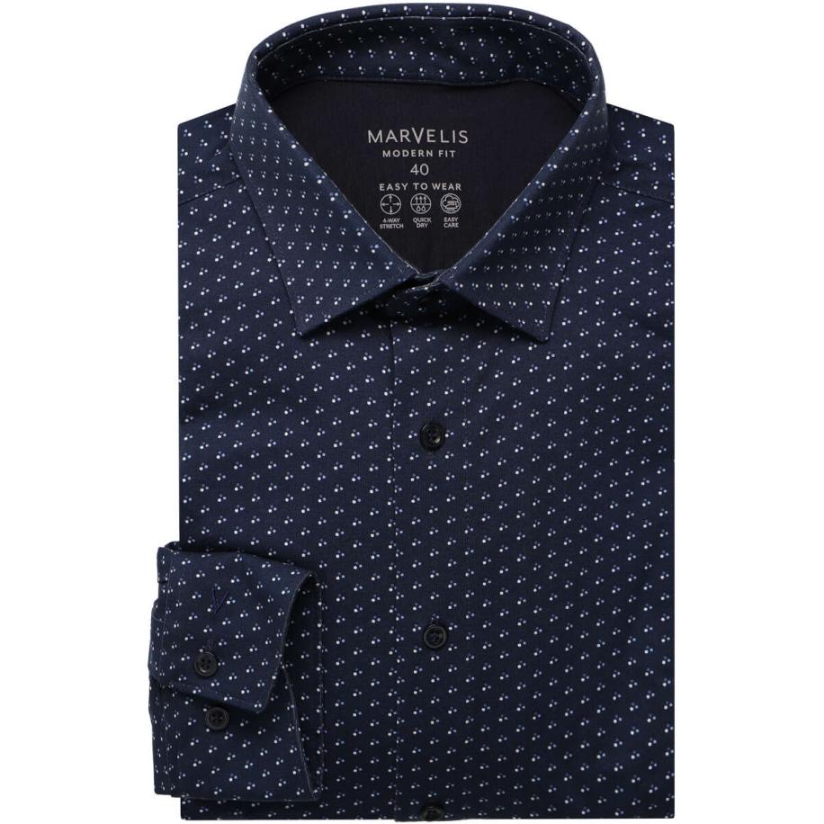 Marvelis Performance Jersey shirt marine, Bedrukt Blauw