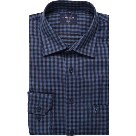 Marvelis Casual Overhemd marine, Ruit