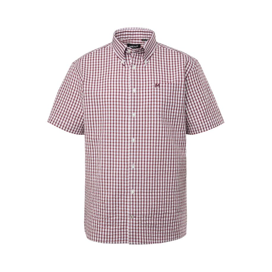 men plus Men Plus Overhemd donkerrood / natuurwit -