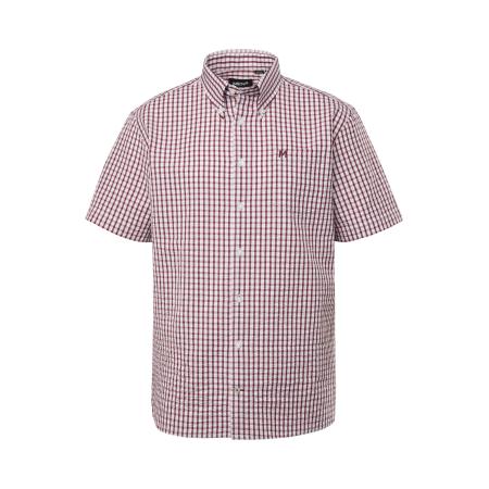 men plus Men Plus Overhemd donkerrood / natuurwit