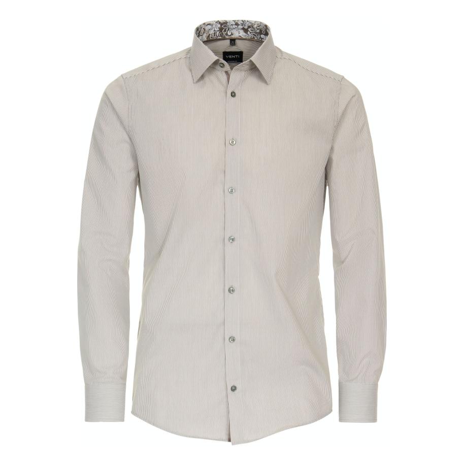 Venti Overhemd beige, Gestreept Bruin