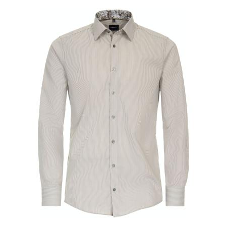 Venti Overhemd beige, Gestreept