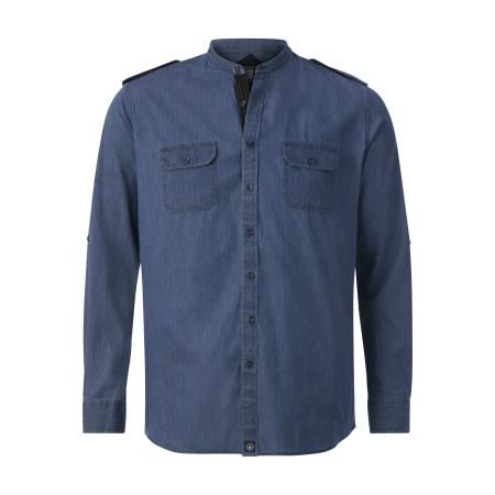 Jan Vanderstorm Overhemd blauw, Effen