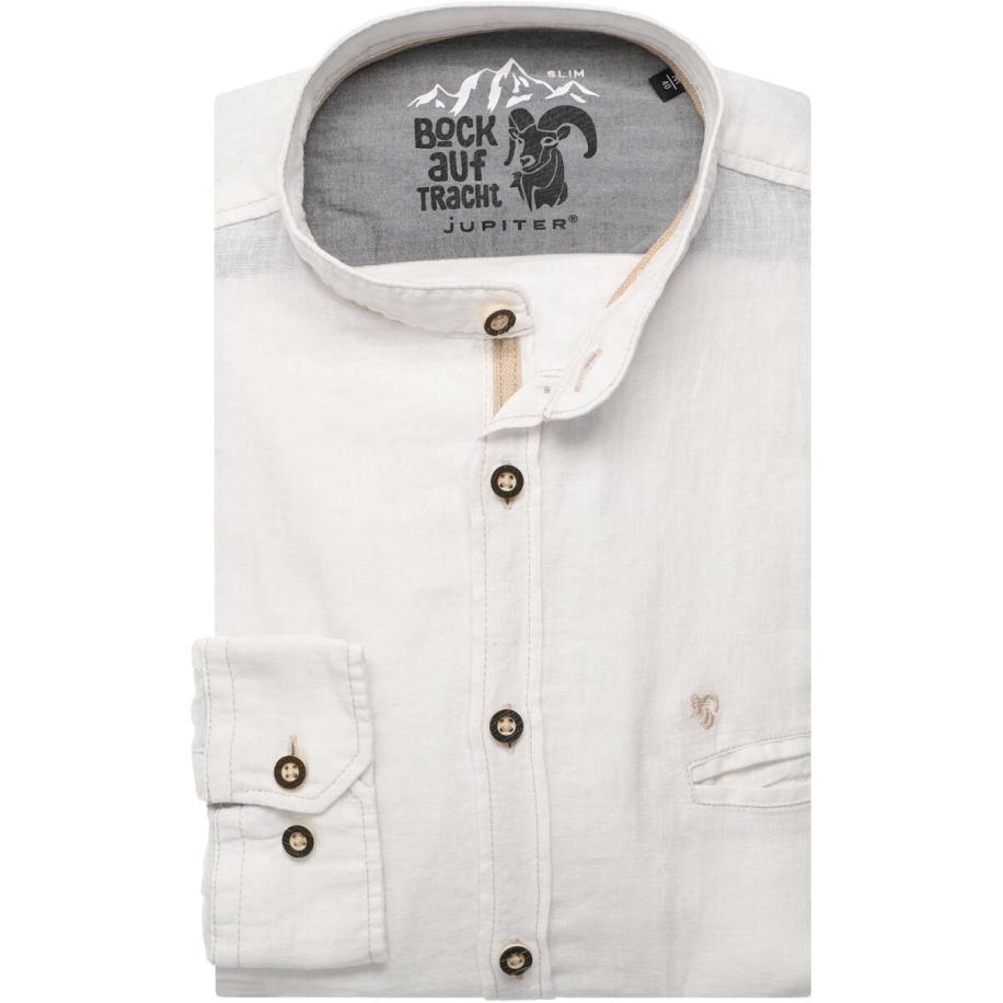 Jupiter Traditioneel overhemd wit, Effen Wit