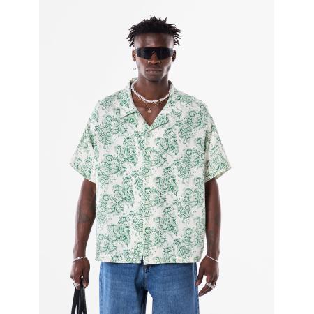 VAMOS CLO Overhemd grasgroen / wit