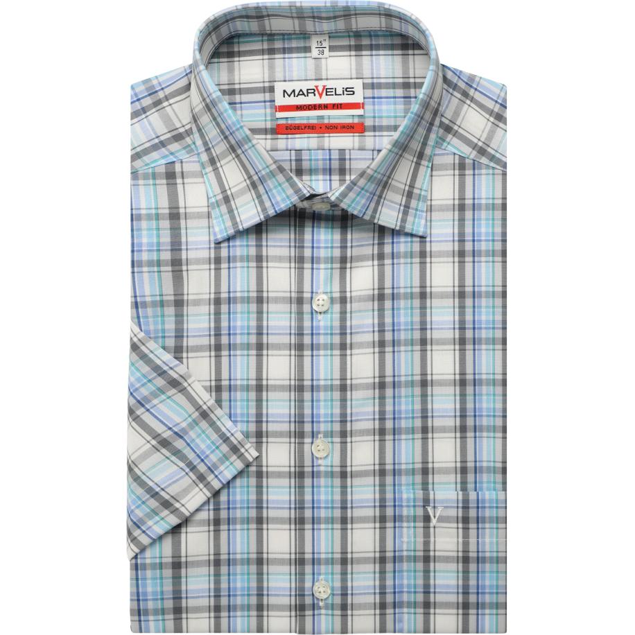 Marvelis Overhemd Korte mouw smaragd Blauw