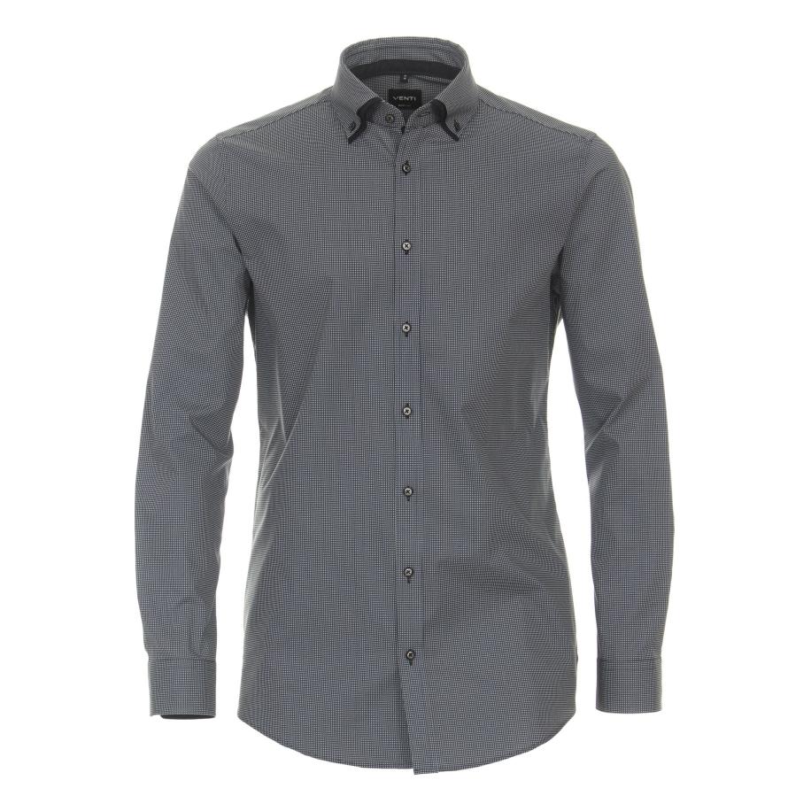 Venti Overhemd zwart, Bedrukt Zwart