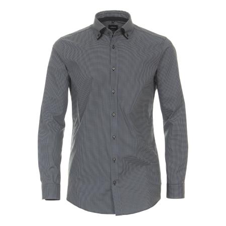 Venti Overhemd zwart, Bedrukt