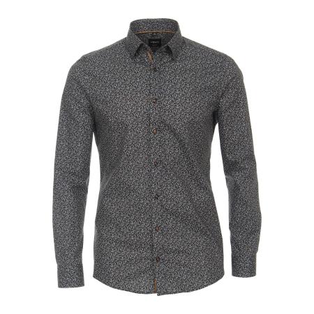 Venti Overhemd blauw, Bedrukt