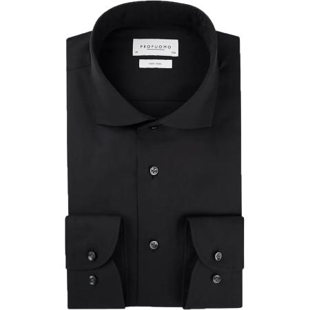 Profuomo Strijkvrij Overhemd Zwart