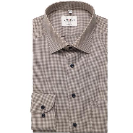 Marvelis Overhemd bruin/wit, Ruit