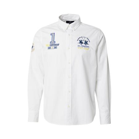 La Martina La Martina Overhemd donkerblauw / geel / zilvergrijs / wit